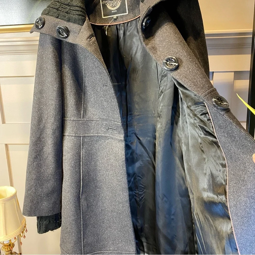 Women's RW & CO Gray Wool Coat Size M - Picture 6 of 15